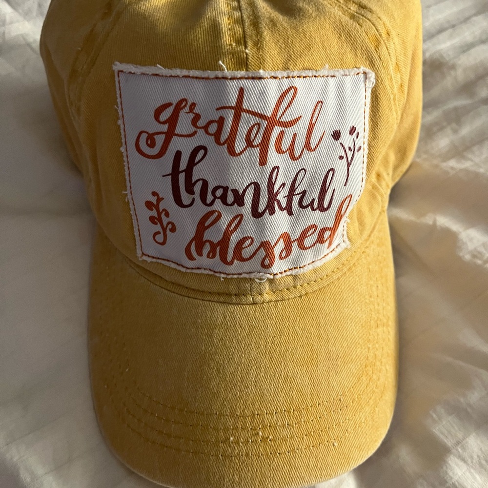 Baseball Cap with Inspirational Patch, adjustable, yellow